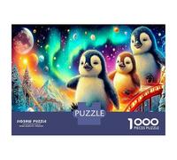 Coppia Pinguini Giochi Di Puzzle Per Lo Sviluppo Cognitivo 1000 Pezzi Pinguino Cosmico per Apprendimento E Divertimento A Casa, Sviluppo Mentale 70x50cm/1000pcs