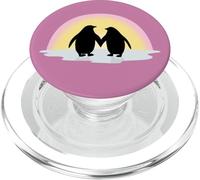 Coppia pinguino tenendosi per mano carino & tramonto romantico PopSockets PopGrip per MagSafe
