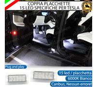 COPPIA PLACCHETTE 15 LED ANTIPOZZANGHERA SPECIFICO TESLA MODEL X CANBUS 6000K