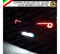 COPPIA PLACCHETTE A LED LUCI TARGA 18 LED ALFA GIULIETTA 6000K ULTRALUMINOSI