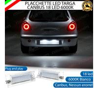 COPPIA PLACCHETTE A LED LUCI TARGA 18 LED FIAT BRAVO MK1 6000K BIANCO CANBUS