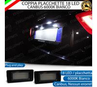 COPPIA PLACCHETTE LED LUCI TARGA 18 LED AUDI A3 8V 6000K PER LED DI SERIE