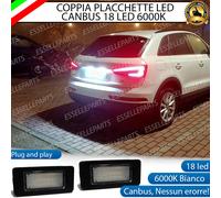 COPPIA PLACCHETTE LED LUCI TARGA 18 LED AUDI Q3 8U 6000K PER LED DI SERIE