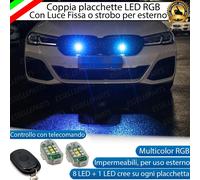 COPPIA PLACCHETTE LED MULTICOLORE LUCE FISSA STROBO HYUNDAI MATRIX PER ESTERNO