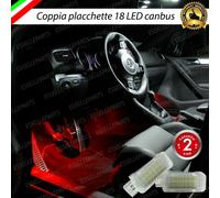 COPPIA PLACCHETTE LED VANO PIEDI PEDALI 18 LED AUDI R8 LED ROSSO CANBUS COMPLETE