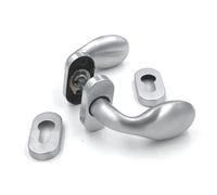 COPPIA POMOLO GPB ARIETE ROSETTA BOCCHETTA OVALE YALE CROMO SATINATO