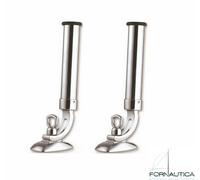 COPPIA PORTACANNE ORIENTABILE IN ACCIAIO INOX 316 FISSAGGIO 4 VITI BASE MM.89X55