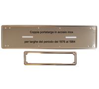 Coppia Portatarga/Cornice Affiancato IN ACCIAIO INOX dal 1976 al 1984