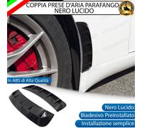 COPPIA PRESE D'ARIA PARAFANGHI NERO LUCIDO PER VOLKSWAGEN ID BUZZ ADESIVE IN ABS