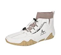 Coppia Primavera e Autunno nuovo Mid Top Stivaletti Moda Uomo Calzini Bocca Casual Scarpe R Plus Size Mad Gilet Uomo Scarpe, bianco, 42 EU