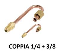 COPPIA RACCORDO AD INVERSIONE CURVO PER CONDIZIONATORI 1/4 3/8 1/2