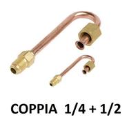 COPPIA RACCORDO AD INVERSIONE CURVO PER CONDIZIONATORI 1/4 3/8 1/2