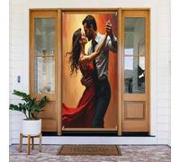 Coppia realistica stampa romantica n. 25 coperture decorative per porte, decorazioni per interni ed esterni, primavera, estate, autunno, inverno, Halloween, Natale, decorazioni per la casa