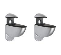 Coppia reggimensola TUCANO metallo finitura alluminio satinato regolabile mensola legno/vetro fissaggio muro