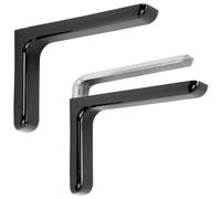 Coppia reggimensole in acciaio con cover nera e tasselli mm 120x80x25 Nero