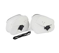 Coppia Retrò Universale Per Suzuki E Kawasaki Borse Laterali Per Moto Borsa Porta Attrezzi In Similpelle Bianca Borsa Da Sella Borse Moto(Pair model 2)