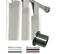Coppia rosette chiuse supporti muro laterale Nichel per bastone da 20 mm tenda