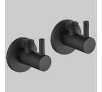 COPPIA RUBINETTI SOTTOLAVABO TONDO NERO 1/2 X 3/8