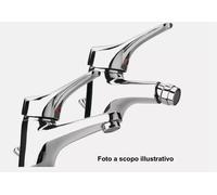 COPPIA RUBINETTO MISCELATORI BAGNO BIDET+LAVABO LAVANDINO CROMATO CON FLESSIBILI