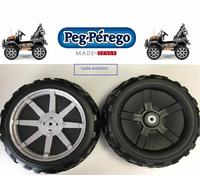 COPPIA RUOTE ANTERIORI AUTO PEG PEREGO GAUCHO 12 VOLT ROCK' IN NERA 2014-2018