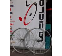 Coppia Ruote bici 28 5/8 3/8 SPORT ANT+POST Senza Cambio Alluminio Dadi V-Brake