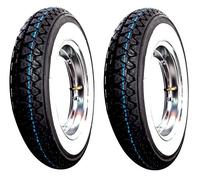 COPPIA 2 RUOTE COMPLETE MONTATA PER PIAGGIO VESPA PX 125 150 200 CON: 2 CERCHI, 2 PNEUMATICI KENDA K 333 CON FASCIA BIANCA DOT 2016 MISURA 3.50-10 51J 4PR, 2 CAMERA D'ARIA KENDA CON CERCHIONE CROMATO RMS