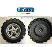 COPPIA RUOTE POSTERIORI AUTO PEG PEREGO GAUCHO GIALLA 12 VOLT