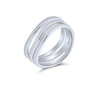 Coppia russa unisex a cupola semplice Anello nuziale triplo rotolante lucido per donne uomini .925 Sterling Silver