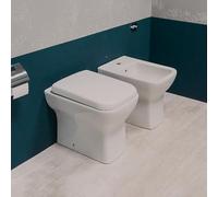 Coppia sanitari filomuro in ceramica colore bianco - Piccolo | Gravena