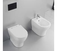 Coppia Sanitari Fun a pavimento vaso e bidet sedile frizionato