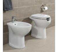 Inbagno Coppia Sanitari Bagno per disabili con Apertura Frontale, H. 48 cm, in Ceramica Bianca, Completa di copriwc Slim