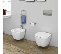 Coppia sanitari sospesi in ceramica bianco alpino - Serie One | RAK Ceramics