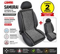 Coppia Schienale Palline Legno Antracite Grigio Massaggiante Auto Universale