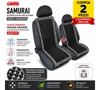 Coppia Schienale Palline Legno Antracite Grigio Massaggiante Auto Universale 2pz