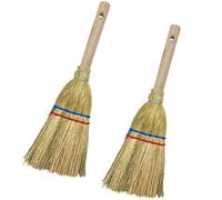 Coppia Scopa Saggina per Camino 36 cm 2 Cuciture Manico in Legno da 15 cm 9162C
