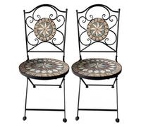 COPPIA SEDIE DECORO MOSAICO 'MORGANA' cm 38 x h.90 LIF