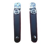 Coppia Serramantice Extra Cuoio nero Velluto Rosso Piastra Nichelata 8,5 cm