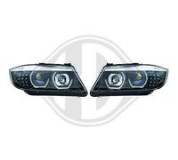 Coppia Set Fari Fanali Anteriori TUNING ANGEL EYES LED 3D E90/E91 05-08 NERO H7