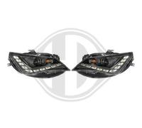 Coppia Set fari Fanali anteriori TUNING IBIZA 2012-2015 neri diurna DRL LED