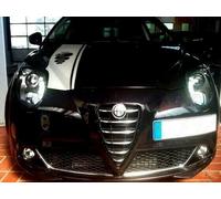 Coppia Set Fari Fanali Anteriori Tuning MITO 2008- DRL REAL DAYLIGHT ALOGENI H7