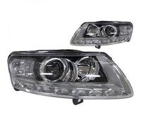 Coppia SET FARI fanali tuning audi A6 UPGRADE 2004- 2008 TRASPARENTE xenon d2s
