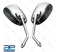 Coppia Specchi Laterali Vista Posteriore Cromato 10mm Per Suzuki Cruiser Chopper