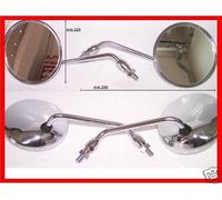 COPPIA SPECCHI MOTO CROMATI PER CUSTOM ROTONDI FILETTATURA 10X1.25 MS18B
