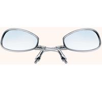 COPPIA SPECCHI OVALI SPECCHIETTI MOTO RETROVISORI CROMATI DA MOTO OMOLOGATI