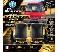 Coppia Specchi Retrovisori Manuali Piaggio Porter 93-09 OE 6801622 6801623