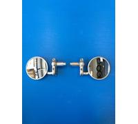 COPPIA SPECCHIETTI BAR END DA MANUBRIO MIRRORS BAR END CAFE' RACER SILVER