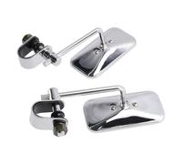 COPPIA SPECCHIETTI MOTO CUSTOM SPECCHI CAFE RACER CROMATI MANUBRIO RETTANGOLARE