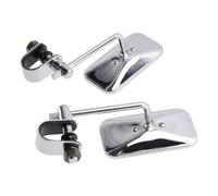 COPPIA SPECCHIETTI MOTO CUSTOM SPECCHI CAFE RACER CROMATI MANUBRIO RETTANGOLARE
