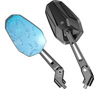 Coppia Specchietti Pieghevole Moto Kaedear 8mm 10mm Lente Blu Alluminio Giappone