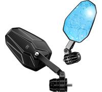 Coppia Specchietti Pieghevole Moto Kaedear 8mm 10mm Lente Blu Alluminio Giappone